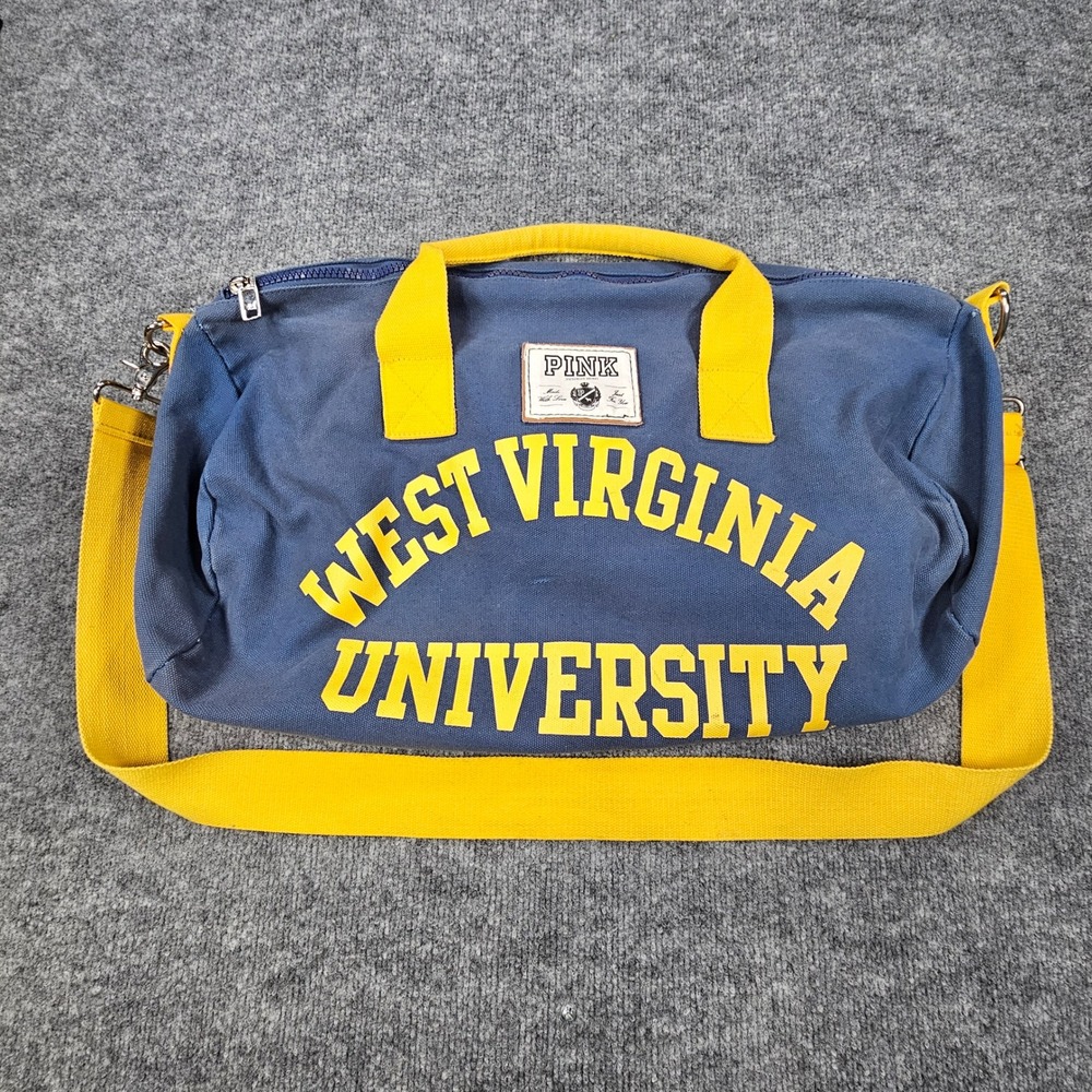 Victoria's Secret PINK West Virginia University Canvas Duffle Bag WVU Weekender‎